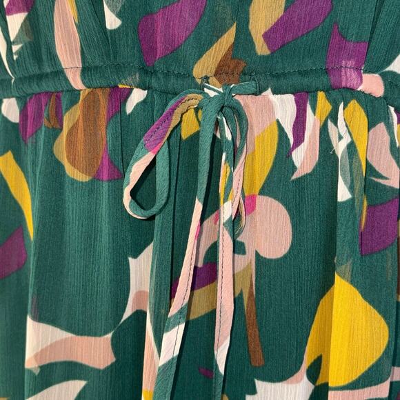 New Nine West Green Print Sleeveless Dress Small - Picture 3 of 6